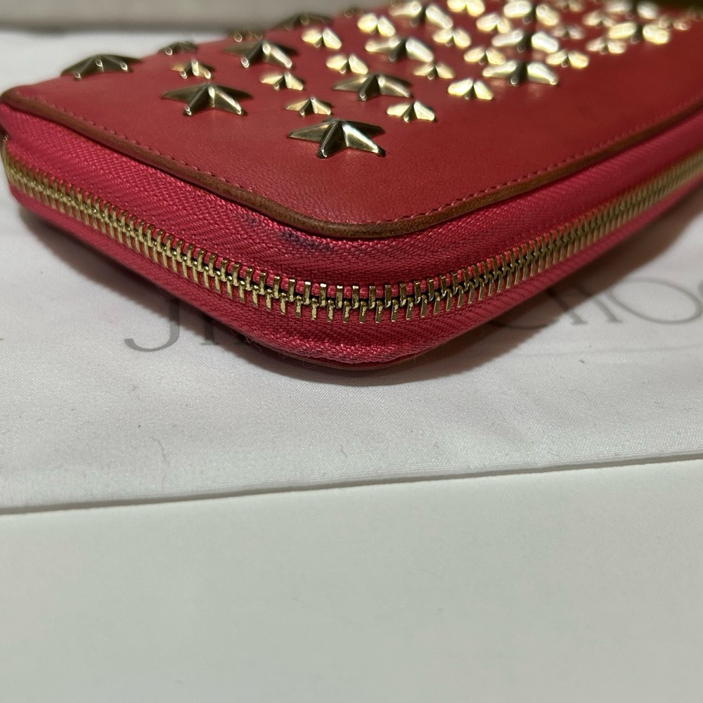Jimmy Choo Pink Filipa Star Studded Wallet - Picture 3 of 16